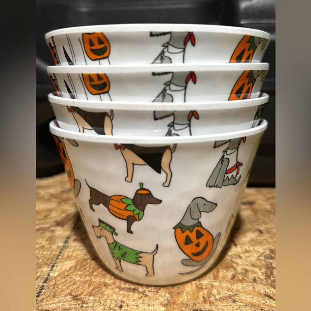 Halloween Dog Print Bowls